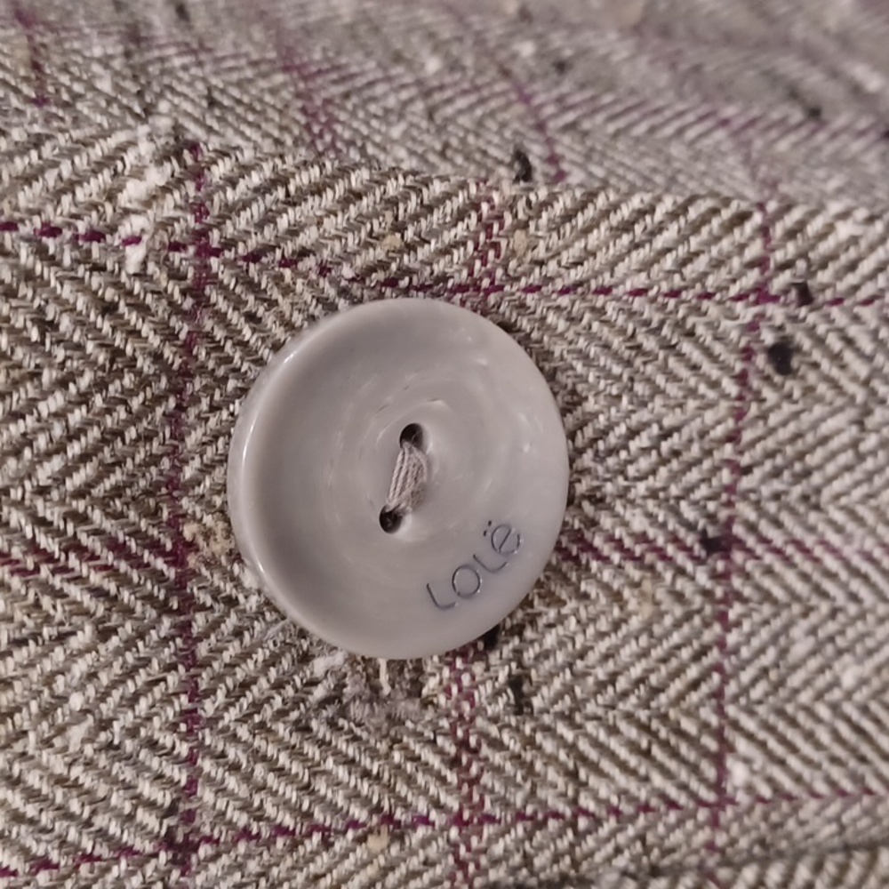 Lole Nubby Tweed Windowpane Fleece Lined Fall Coat- Sz. Sm - Picture 6 of 16